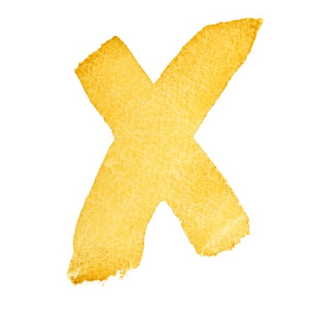X - Watercolor letters isolated over the white backgroundの写真素材