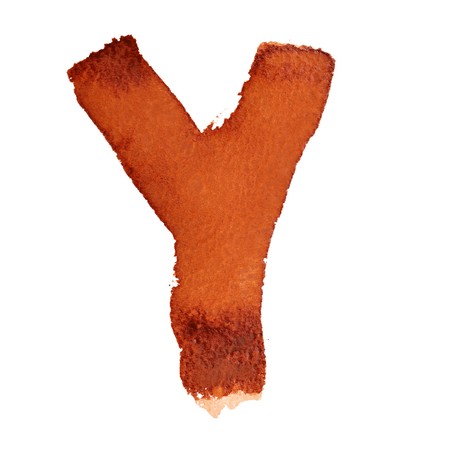 Y - Watercolor letters isolated over the white backgroundの写真素材