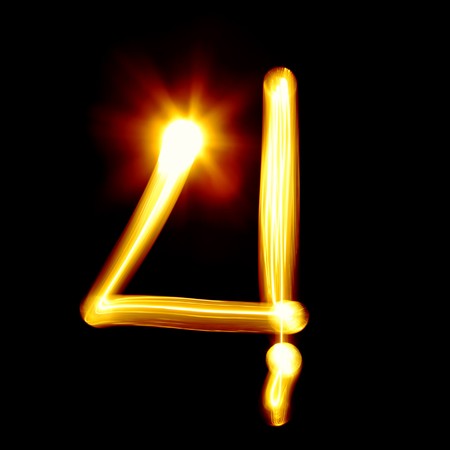 Created by light digits over black backgroundの写真素材