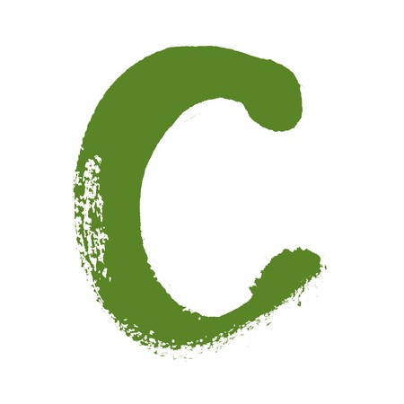 C - Ink letters isolated over the white backgroundの写真素材