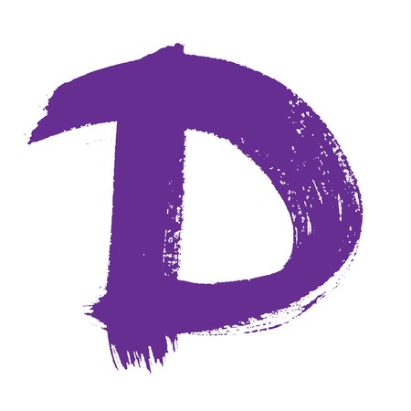 D - Ink letters isolated over the white backgroundの写真素材