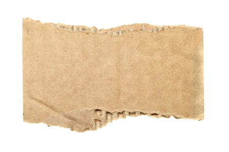 Scrap of cardboard isolated over the white background の写真素材