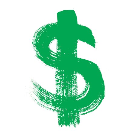 Colorful alphabet - dollar sign over the white backgroundの写真素材