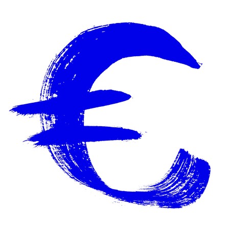 Colorful alphabet - euro sign over the white backgroundの写真素材