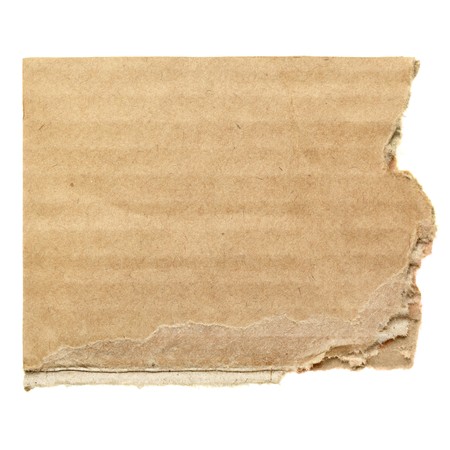 Scrap of cardboard isolated over the white backgroundの写真素材