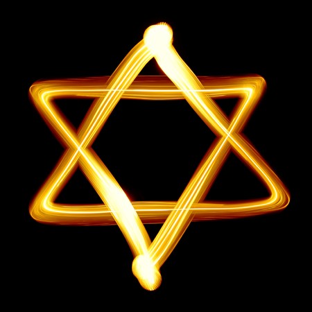Star of David created by light close-upの写真素材