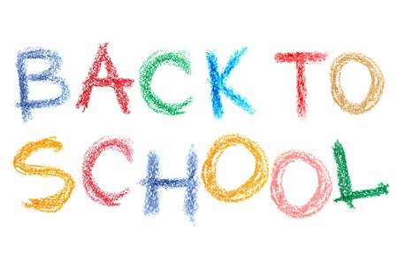 Back to school text over white background