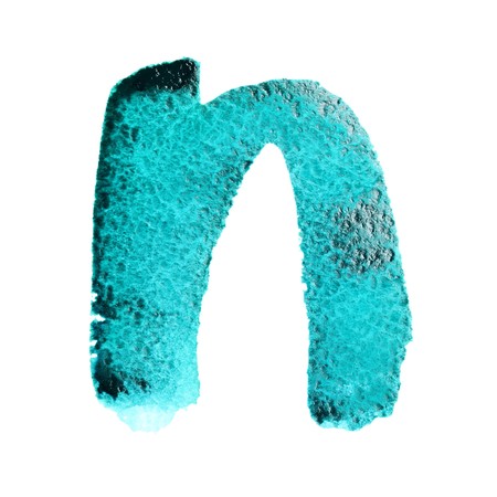 N - Watercolor letters (Lower case) isolated over the white backgroundの写真素材