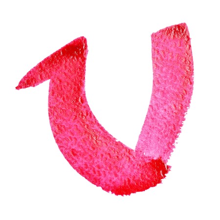 V - Watercolor letters (Lower case) isolated over the white backgroundの写真素材