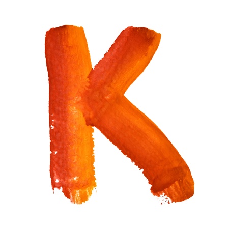 K - Color letters isolated over the white backgroundの写真素材