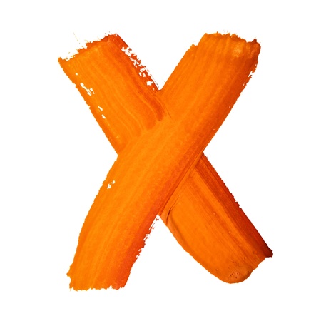 X - Color letters isolated over the white backgroundの写真素材