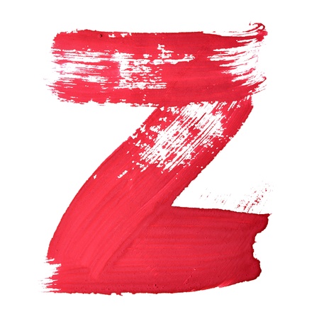 Z - Red handwritten letters over white backgroundの写真素材