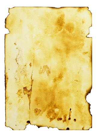 Old paper isolated over the white backgroundの写真素材