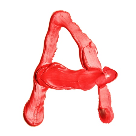 A - Colorful oil painted alphabet isolated over the white backgroundの写真素材