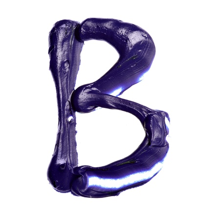 B - Colorful oil painted alphabet isolated over the white backgroundの写真素材