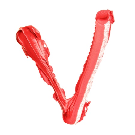 V - Colorful oil painted alphabet isolated over the white backgroundの写真素材