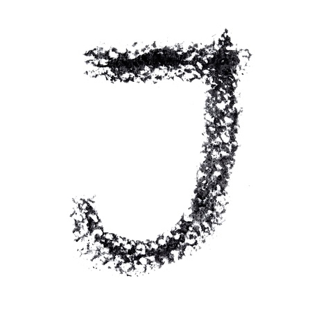 J - Hand-written alphabet isolated over the white backgroundの写真素材