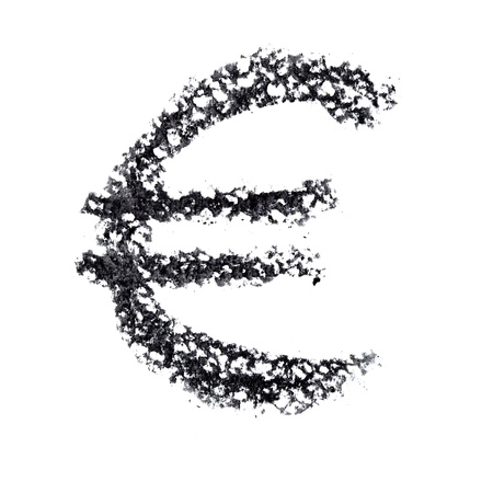 Euro sign - Hand-written alphabet isolated over the white backgroundの写真素材