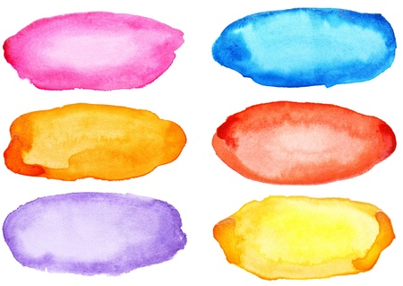 Colorful watercolor strokes - space for your own text の写真素材