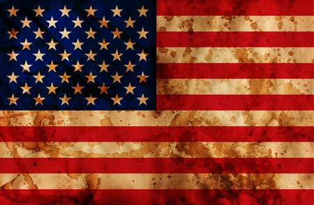 Grunge textured illustration of USA flagの写真素材