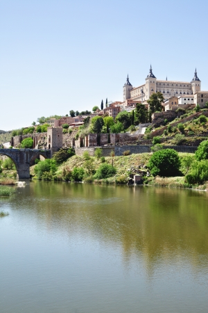 Toledo and Tagus river, Spainのeditorial素材