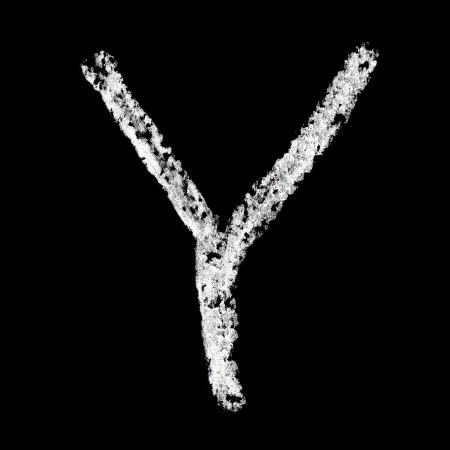 Y - Chalk alphabet over black backgroundの写真素材