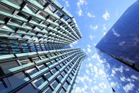 HAMBURG - AUGUST 19: New contemporary office building on Reeperbahn street August 19, 2012 in Hamburgのeditorial素材