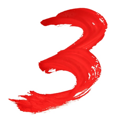Tree - Red handwritten numerals over white backgroundの写真素材