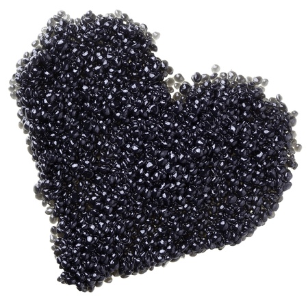 Heart made from black caviar
