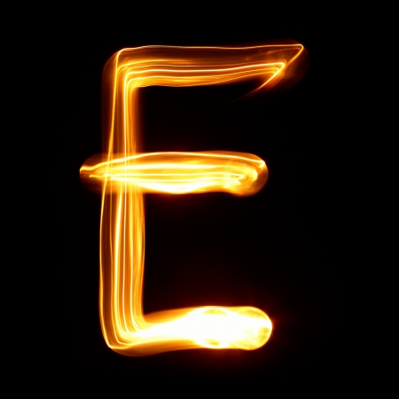 E - Pictured by light lettersの写真素材