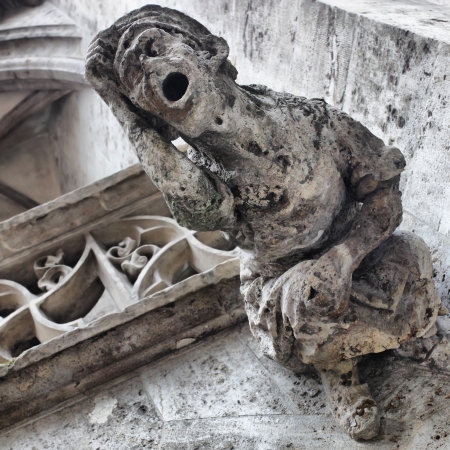 Gargoyle on town hall in Munichの写真素材