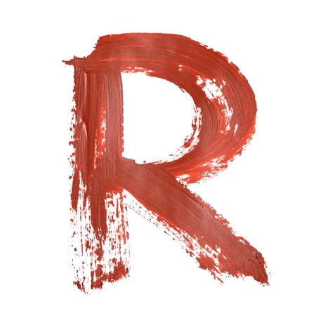 R - Red letters over white backgroundの写真素材