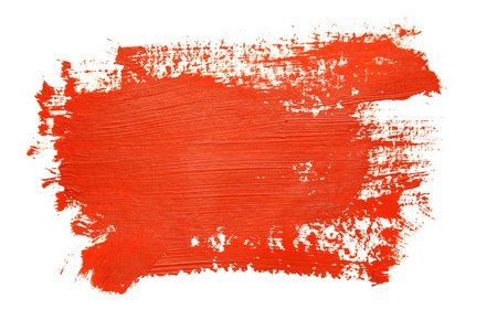Red brush strokes on the white backgroundの写真素材