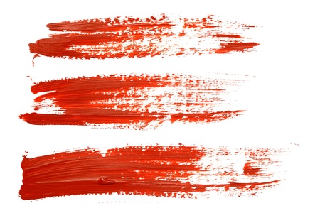 Set of red brush strokesの写真素材