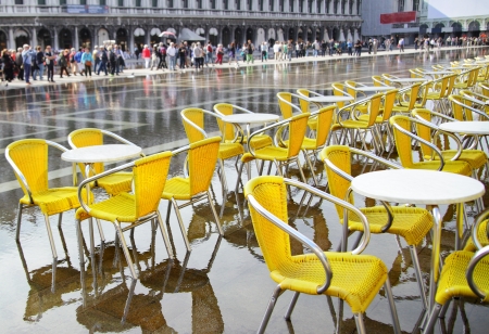 High water in Saint Markの写真素材