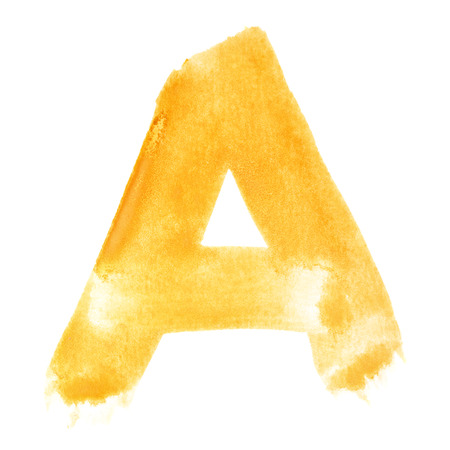 A - Watercolor letters over white backgroundの写真素材