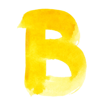 B - Watercolor letters over white backgroundの写真素材