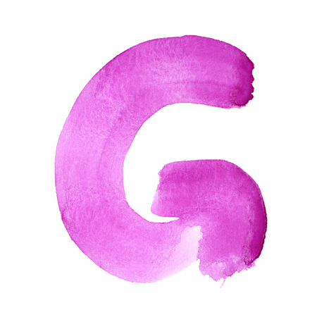 G - Watercolor letters over white backgroundの写真素材