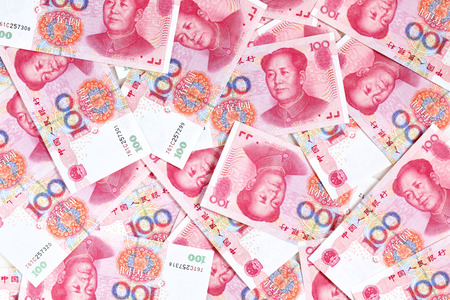 Chinese yuan renminbi banknotes close-upの写真素材