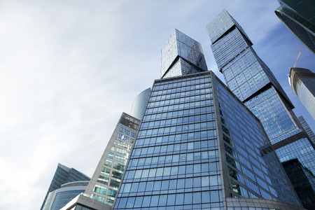 Buildings of Moscow City with copyspace, Russiaの写真素材