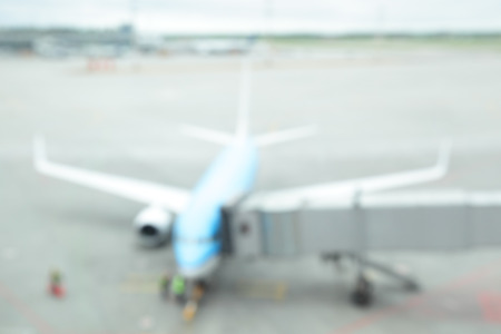 Aircraft in airport - defocused blured backgroundの写真素材
