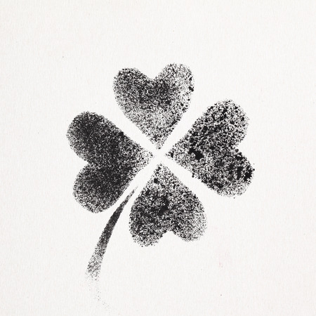 Stenciled four-leaf Irish clover - graffiti style raster illustrationの写真素材