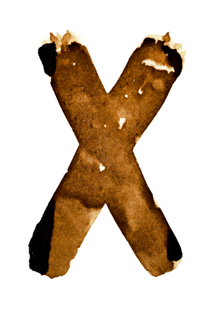 Letter X - alphabet in coffeeの写真素材