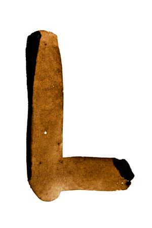 Letter L - alphabet in coffeeの写真素材