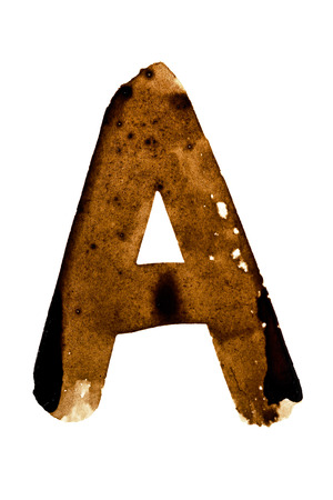 Letter A - alphabet in coffeeの写真素材