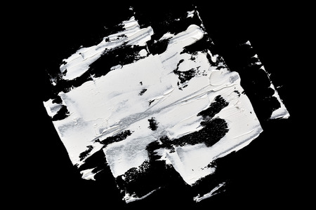 White abstract brush strokes isolated on black backgroundの写真素材