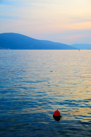 Seascape at dusk - The Kotor Bay, Montenegroの写真素材
