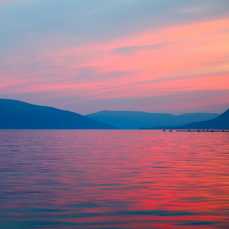 Seascape - Adriatic Sea in the dusk, Montenegroの写真素材