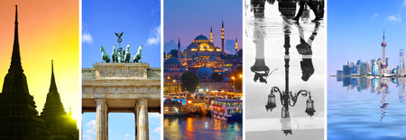 Cities - Bangkok, Berlin, Istanbul, Venice and Shanghai - Set of HD 16:9 screen wallpapers for...
