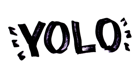 YOLO - You Live Only Once - hand drawn doodle letteringの写真素材